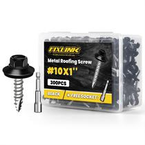 Parafusos de telhado de metal FIXLINK 10 1, 300 unidades com lavadora de borracha
