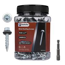 Parafusos de telhado de metal GOOBETTER 10x1cm galvanizados 300 unidades