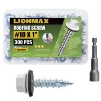 Parafusos de telhado de metal LIONMAX 10 x 1 polegada 300-PCS brancos Parafusos de telhado de metal LIONMAX 10 x 1 polegada 300-PCS brancos