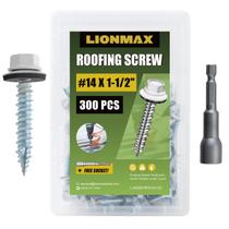 Parafusos de telhado de metal LIONMAX 14 3,8 cm 300-PCS brancos Parafusos de telhado de metal LIONMAX 14 3,8 cm 300-PCS brancos