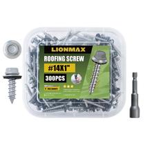 Parafusos de telhado de metal LIONMAX 14 x 1 polegada 300-PCS Ruspert