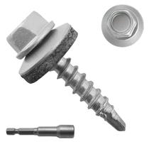 Parafusos de telhado JEGONFRI 10 x 25 mm, cabeça hexagonal galvanizada, 300 unidades