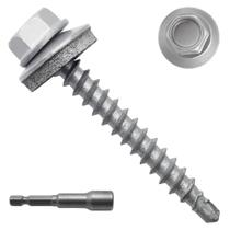 Parafusos de telhado JEGONFRI 10 x 38 mm, cabeça hexagonal galvanizada, 250 unidades