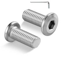 Parafusos e parafusos BNUOK M6-1,0 x 18 mm, cabeça plana, tampa de soquete hexagonal, 100 unidades