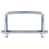 Parafusos em U YIDU69Q quadrados de 140 mm de largura aberta, 4 peças de aço galvanizado