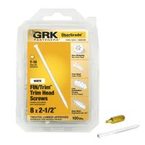 Parafusos GRK Fasteners 96065 White Fin/Trim 8 x 2-1/2 100CT