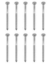 Parafusos hexagonais QWORK 304 de aço inoxidável 3/8 x 6 polegadas 10 unidades