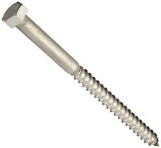 Parafusos Hillman 832076 3/8" x 13 cm em aço inoxidável Hex Lag, pacote com 25