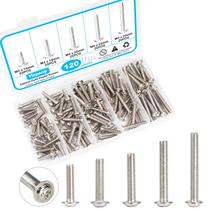 Parafusos para armário Yinpecly M416-30 mm, 120 peças, niquelados Parafusos para armário Yinpecly M416-30 mm, 120 peças, niquelados