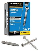 Parafusos para madeira Hillman Power Pro 48623 10 x 3 em aço inoxidável Parafusos para madeira Hillman Power Pro 48623 10 x 3 em aço inoxidável