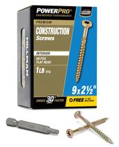 Parafusos para madeira Power Pro 48583 Revestidos com epóxi Torx Drive 9x6cm Parafusos para madeira Power Pro 48583 Revestidos com epóxi Torx Drive 9x6cm