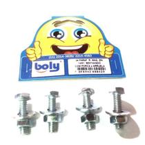 Parafusos Rosca Máquina Zincado 1/4"x1" Sextavado c/ Porca e Arruela Kit 4 PÇS - Boly - Ref. 429