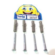 Parafusos Sextavados 3/16"x50mm c/ 4 Buchas 8mm Kit 4 PÇS - Boly - Ref. 141