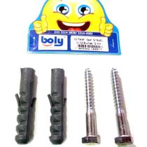 Parafusos Sextavados 5/16"x60mm c/ 2 Buchas 12mm Kit 2 PÇS - Boly - Ref. 17
