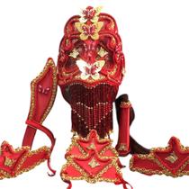 Paramenta de Iansã Luxo com Detalhes e Pedrarias Força Movimento Transformação