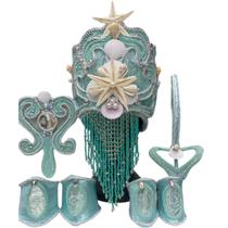 Paramenta de Iemanjá Luxo Verde Água com Concha e Estrela-do-Mar Proteção Doçura Renovação Espiritual Paramenta de Iemanjá Luxo Verde Água com Concha e Estrela-do-Mar Proteção Doçura Renovação Espiritual