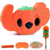 Pardecor de pinata de abóbora de Halloween extra grande com acessórios