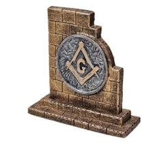 Parede Maçônica Maçonaria Operativa Dourada Com Prata 12X12 cm