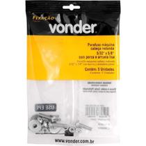 Parfuso Fenda Máquina Cabeça Redonda 4x15,8mm 5 Peças Vonder
