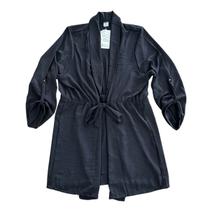 Parka Feminina Cardigan Comprida Poliéster Preto Tamanho GG Formitz