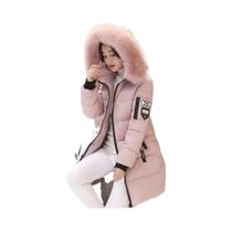 Parka Feminina De Inverno Quente Com Gola De Pele, Capuz, Bolsos Com Zíper E Jaqueta Longa De