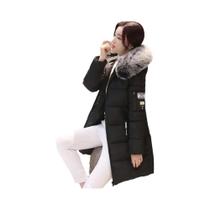 Parka Feminina De Inverno Quente Com Gola De Pele, Capuz, Bolsos Com Zíper E Jaqueta Longa De