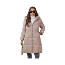 Parka Feminina Longa E Grossa De Algodão Com Isolamento Para Outono E Inverno, Casaco Casual Quente