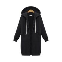 Parkas Femininas De Outono Inverno Com Capuz Grosso, Ajuste Solto, Bolso Com Zíper, Moletom Maxi