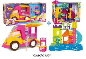 Parque aquático da Judy + Carro sorveteria Food truck boneca e acessorios Samba Toys