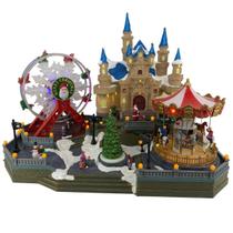 Parque de Diversoes Natal Natalino Gigante Papai Noel Arvore LED Enfeite Musical Giratorio Decoraçao Festa Fim de Ano