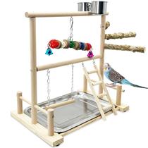 Parque de pássaros kathson Wooden Parrot Play Gym 38x24x42 cm