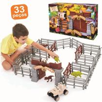 Parque dos dinossauros extreme max 33 pçs brinquedo de montar jurassic menino menina criança pequena