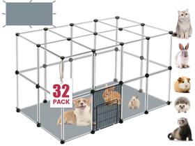 Parque para Pets VISCOO com 32 Painéis 122x81x61cm e Tapete Impermeável Parque para Pets VISCOO com 32 Painéis 122x81x61cm e Tapete Impermeável
