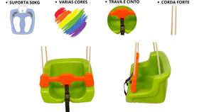 Parquinho Infantil Balanço Com Corda -Cinto e Trava-Balanço Varias Cores Meninos e Meninas
