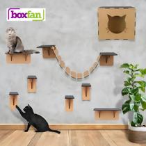 Parquinhos De Gato 8 Peças Kit Playground Mdf Com Nicho, Pon