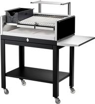 Parrilla Com Base Rodízio Grelha Argentina + Descanso + 1 Apoio Lateral HMD