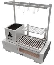 Parrilla De Bancada Portátil INOX Grelha Argentina + KIT TENDAL