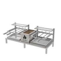 Parrilla Dupla de Alvenaria 118X45 Com Grelha Uruguaia e Argentina + 6 Espetos Parrilla Dupla de Alvenaria 118X45 Com Grelha Uruguaia e Argentina + 6 Espetos