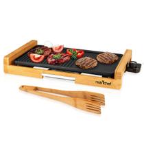 Parrilla Eléctrica de Interior NutriChef sin Humo con Revestimiento Antiadherente y Base de Bambú Parrilla Eléctrica de Interior NutriChef sin Humo con Revestimiento Antiadherente y Base de Bambú