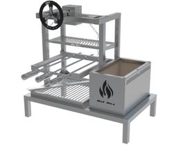 Parrilla para Churrasqueira de Alvenaria com Elevação - Linha Premium Hotbox, Grelha Uruguaia + Espetos Inox 74x45cm Parrilla para Churrasqueira de Alvenaria com Elevação - Linha Premium Hotbox, Grelha Uruguaia + Espetos Inox 74x45cm