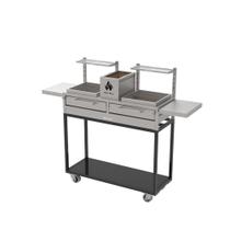 Parrilla Residencial Premium Dupla INOX 304 Carrinho 118 x 45cm Com Mesa Parrilla Residencial Premium Dupla INOX 304 Carrinho 118 x 45cm Com Mesa