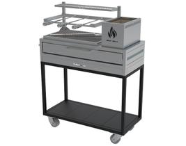 Parrilla Residencial Premium INOX 304 Carrinho 97 x 45cm Com Espetos Parrilla Residencial Premium INOX 304 Carrinho 97 x 45cm Com Espetos
