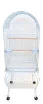 Parrot Cage YML Dometop 50 cm com suporte branco com espaçamento de 5/8 barras