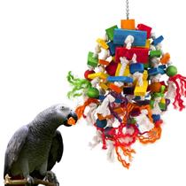 Parrot Toy MEWTOGO Blocos de madeira multicoloridos para pássaros