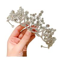 Partido Rhinestone Crown, não machuca o cabelo, temperamento Diadema, presente de aniversário, 1Pc
