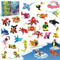 Party Favors Building Block Toy Animals 6-12 anos, pacote com 22