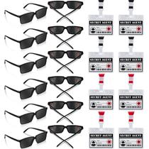 Party Favors Umigy Secret Agent Crachás e óculos de sol Party Favors Umigy Secret Agent Crachás e óculos de sol