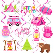 Party Hanging Swirls Happy Camper Camping Birthday 20 unidades