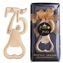 PARTYGOGO 24 Pack Creative Bottle Openers para favores de festa de 75 anos ou festa de 75 anos favoreça black e ouro temático 75 festa de aniversário favoreça souvenirs decorações para convidados (24, ouro 75)