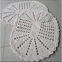 parzinho de croche cru barbante feito a mao porta banheiro